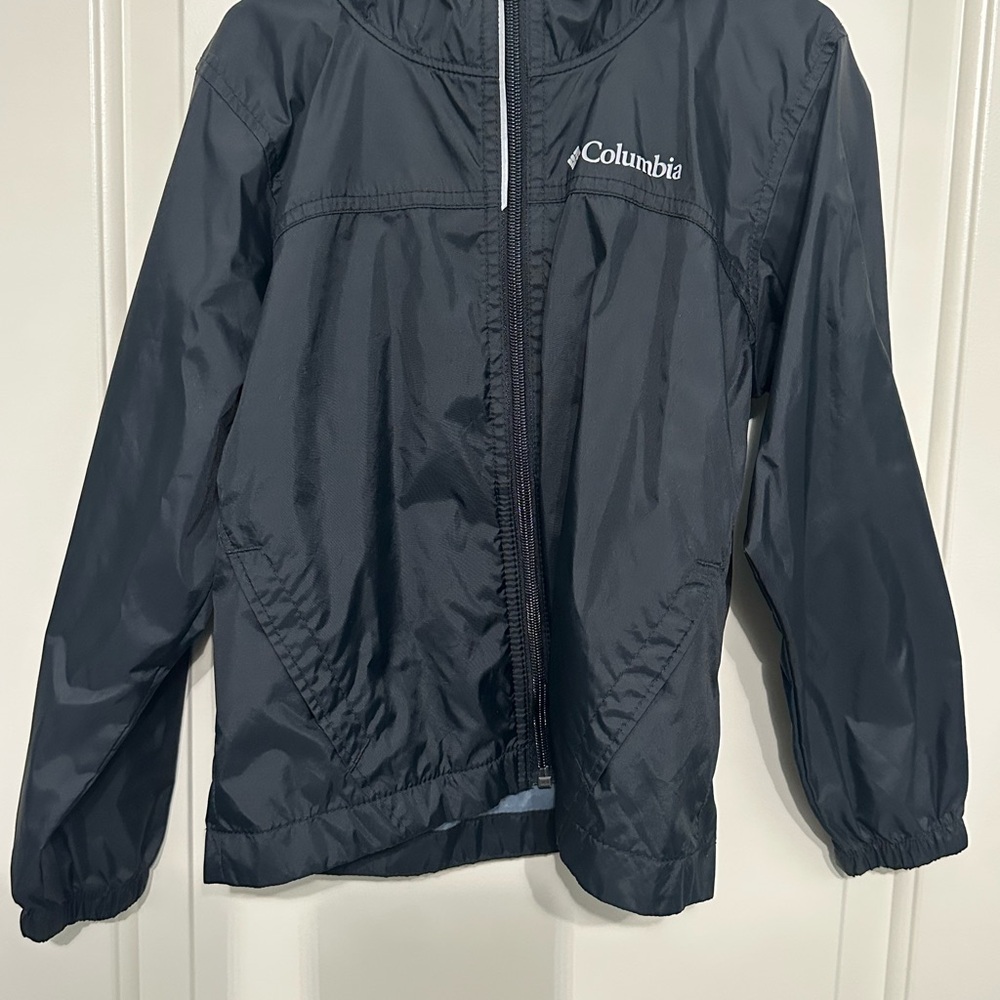 Columbia Kids Hooded Windbreaker XXS | Black Mesh-Lined Zip Jacket EUC